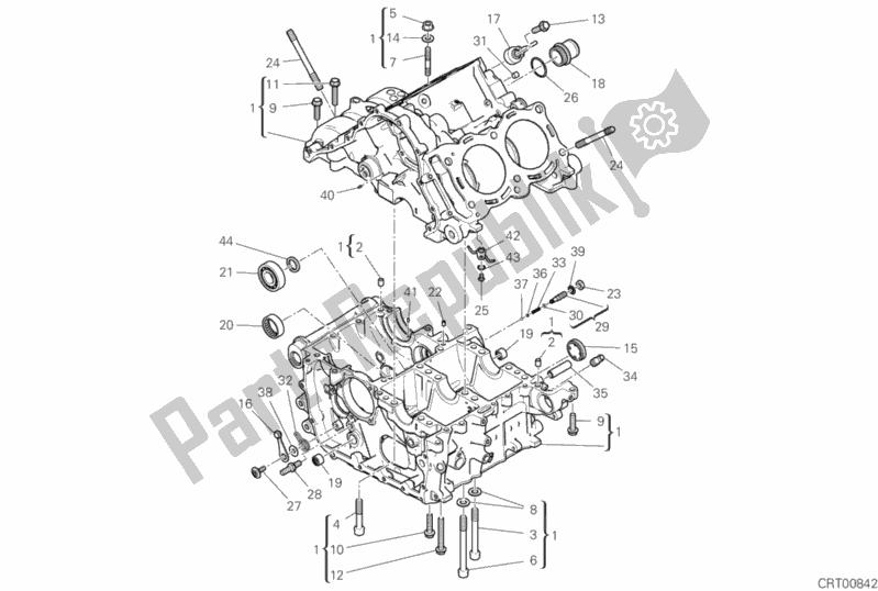 Tutte le parti per il 09a - Coppia Semicarter del Ducati Superbike Panigale V4 R USA 1000 2020